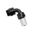 Picture of Russell Performance -8 SAE Port Male to -8 AN Hose 90 Degree Crimp On Hose End - Black Anodized