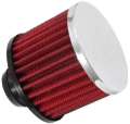 Picture of K&N Rubber Base Chrome Top Push-In Crankcase Vent Filter 3in OD x 2-1-2in H