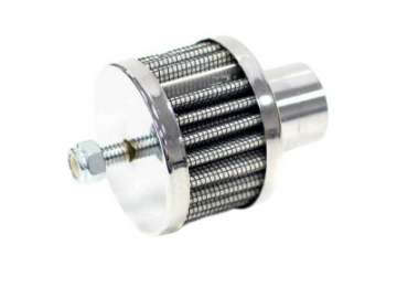 Picture of K&N Steel Base Chrome Top Crankcase Vent Filter 1in OD Vent - 2in OD - 1-1-2in H Stud Mount