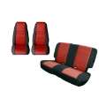 Picture of Rugged Ridge Seat Cover Kit Black-Red 80-90 Jeep CJ-YJ