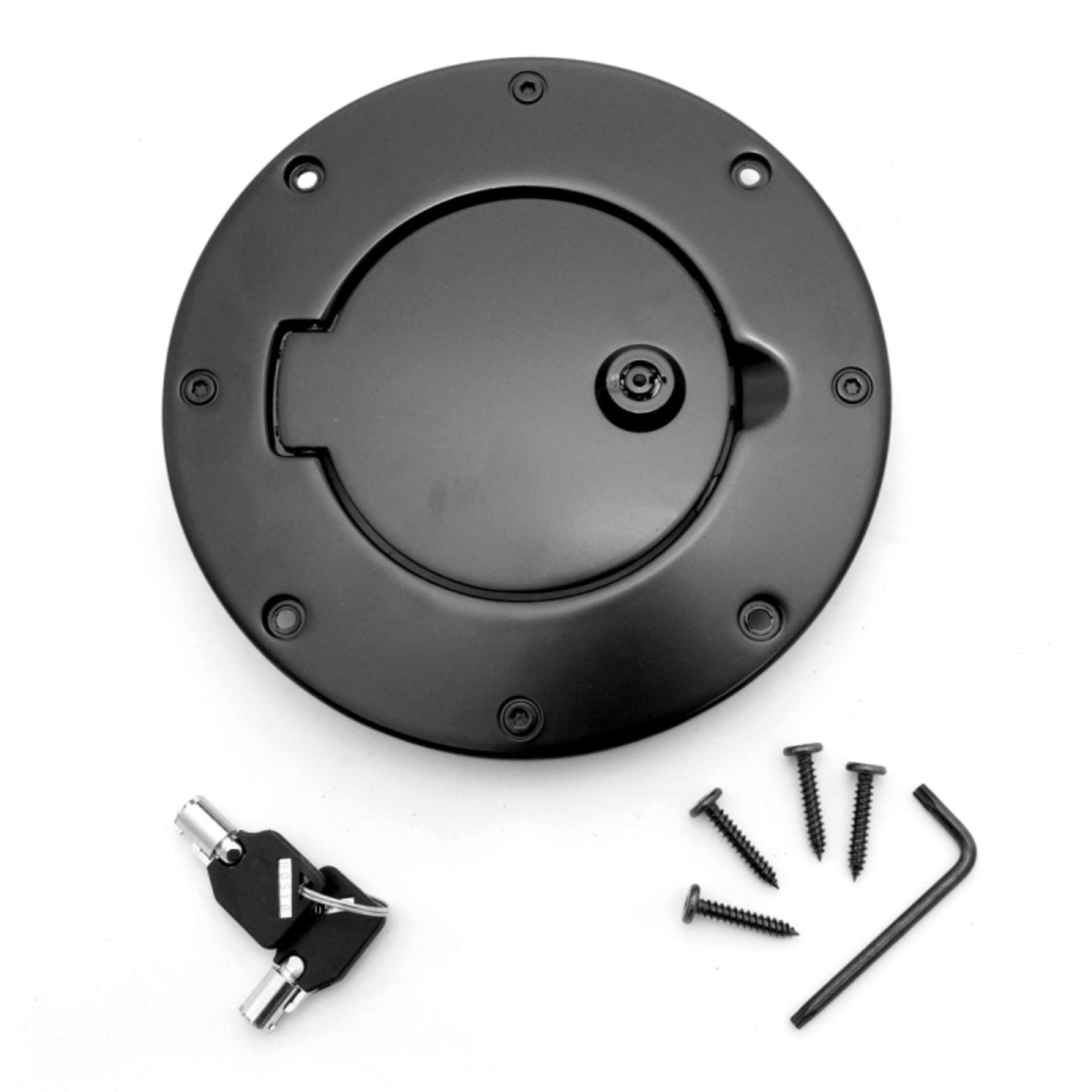 Picture of Rugged Ridge Locking Gas Cap Door Black Alum 97-06TJ