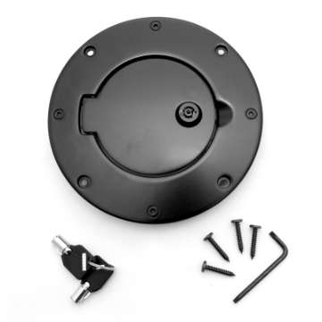 Picture of Rugged Ridge Locking Gas Cap Door Black Alum 97-06TJ