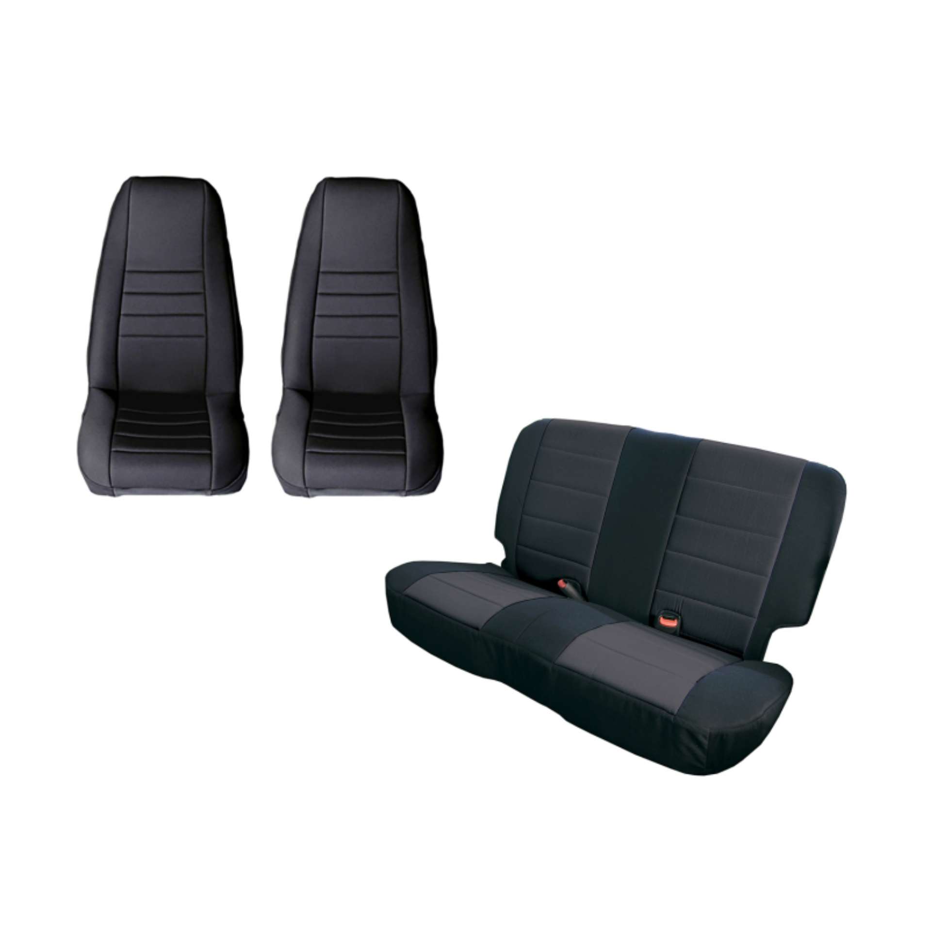 Picture of Rugged Ridge Seat Cover Kit Black 80-90 Jeep CJ-YJ