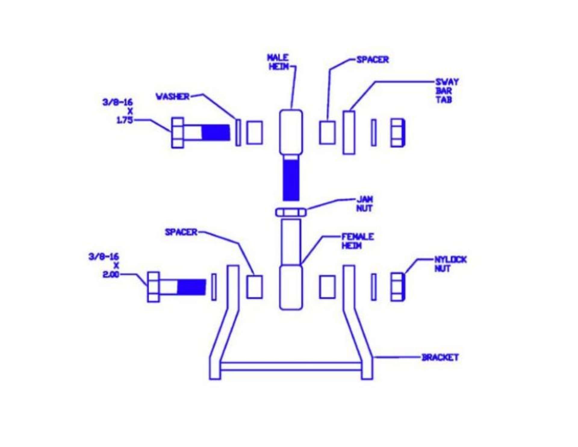 Picture of Progress Tech 01-05 Honda Civic Rear Sway Bar Adapter Kit