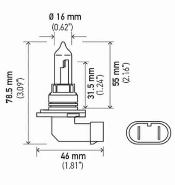 Picture of Hella HB3 9005 12V 100W P2OD T4 High Wattage Bulbs Pair