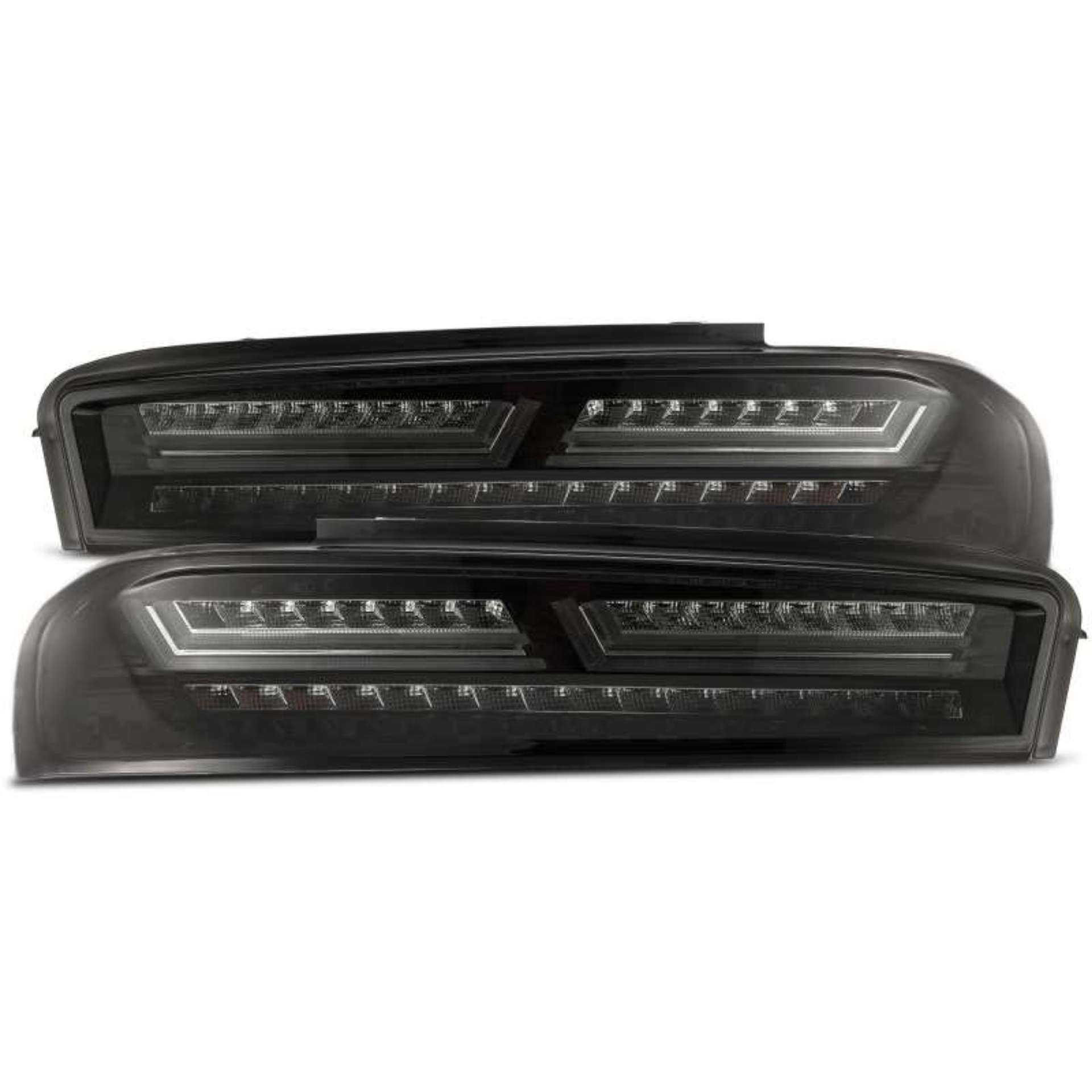 Picture of AlphaRex 16-18 Chevrolet Camaro PRO-Series LED Tail Lights Jet Black