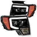 Picture of AlphaRex 09-14 Ford F-150 LUXX LED Proj Headlights Plank Style Jet Blk w-Activ Light-Seq Signal-DRL