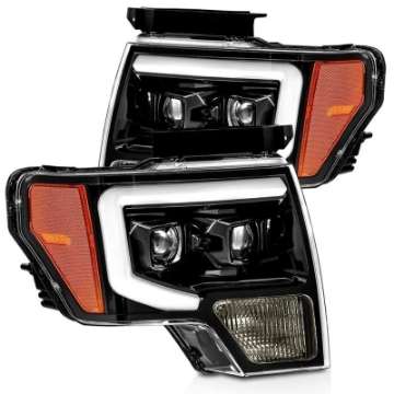 Picture of AlphaRex 09-14 Ford F-150 LUXX LED Proj Headlights Plank Style Jet Blk w-Activ Light-Seq Signal-DRL