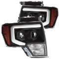 Picture of AlphaRex 09-14 Ford F-150 LUXX LED Proj Headlights Plank Style Black w-Activ Light-Seq Signal-DRL