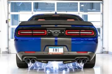 Picture of AWE Tuning 2017+ Challenger 5-7L Touring Edition Exhaust - Non-Resonated - Chrome Silver Quad Tips