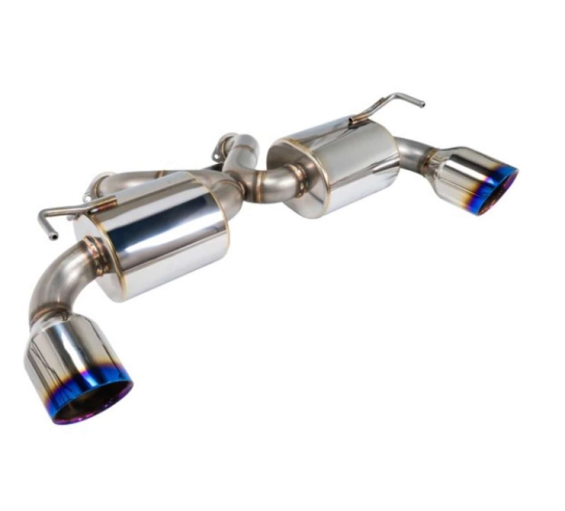 Picture of Remark Nissan 370Z V2 Y-Back Axle Back Exhaust w-Burnt Stainless Steel Double Wall Tip + Center Pipe