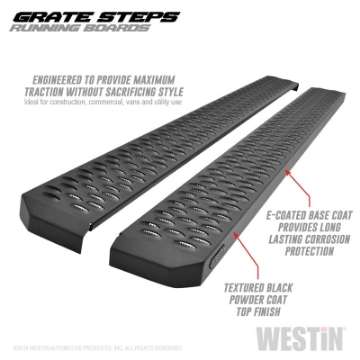 Picture of Westin Grate Steps Running Boards 68 in - Textured Black