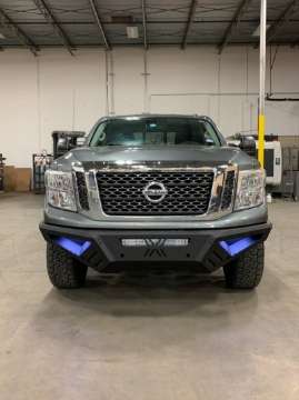 Picture of Road Armor 16-19 Nissan Titan XD SPARTAN Front Bumper - Tex Blk