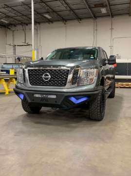 Picture of Road Armor 16-19 Nissan Titan XD SPARTAN Rear Bumper - Tex Blk