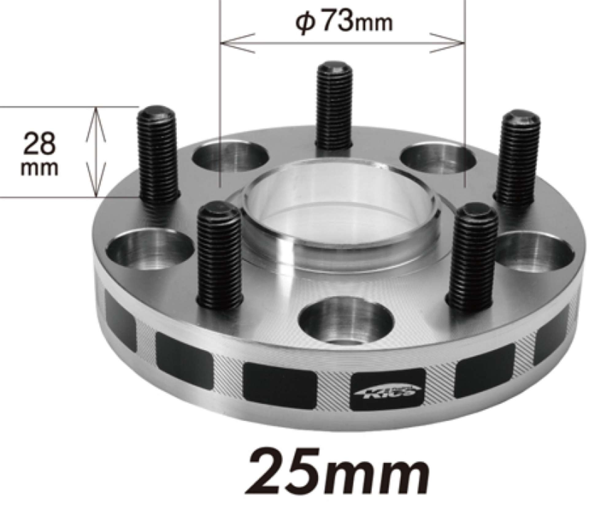 Picture of Project Kics 25mm Thick 12x1-25 56mm Hub 5-100 Wide Tread Spacers