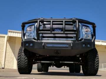 Picture of Road Armor 11-16 Ford F-250 Stealth Front Bumper w-Intimidator Guard - Tex Blk