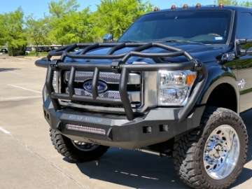 Picture of Road Armor 11-16 Ford F-250 Stealth Front Bumper w-Intimidator Guard - Tex Blk