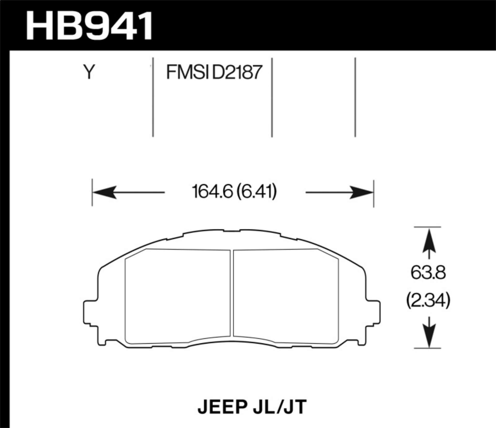 Picture of Hawk 2018 Jeep Wrangler Rubicon LTS Street Front Brake Pads