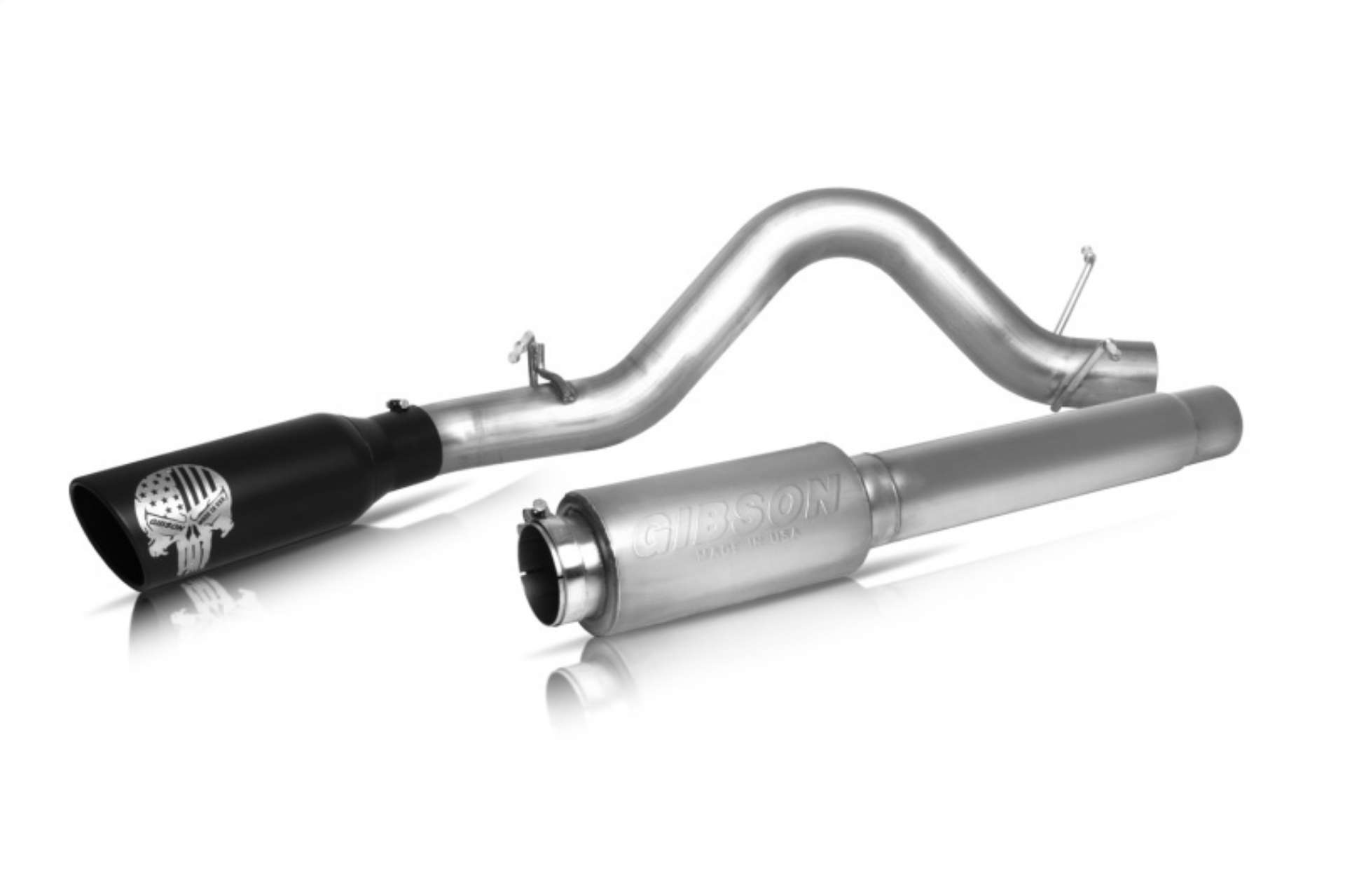 Picture of Gibson 10-11 GMC Sierra 1500 SLE 4-8L 4in Patriot Skull Series Cat-Back Single Exhaust - Stainless