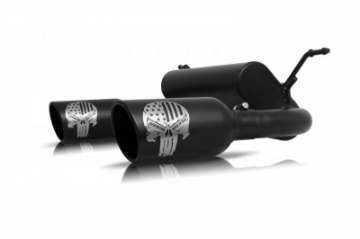 Picture of Gibson 18-22 Jeep Wrangler Sport 3-6L 2-5in Patriot Skull Series Cat-Back Dual Exhaust - Blk Ceramic