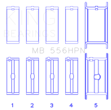 Picture of King Chevrolet 396-502 Gen IV-V-VI Main Bearing Set Size 010