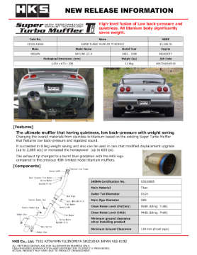 Picture of HKS SUPER TURBO MUFFLER TI BCNR33 RB26DETT