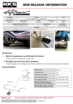 Picture of HKS Hi-Power Muffler 2014+ Honda Fit Sport GK5 w- Carbon Tips