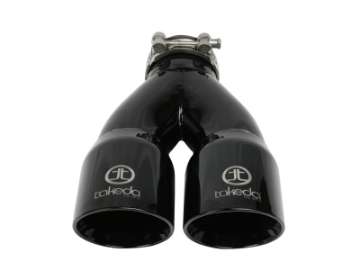 Picture of aFe Takeda 2-5in 304 Stainless Steel Clamp-on Exhaust Tip 2-5in Inlet 3in Dual Outlet - Black