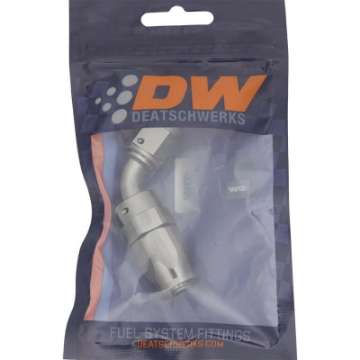 Picture of DeatschWerks 6AN Female Flare Swivel 60-Degree Hose End CPE Anodized DW Titanium