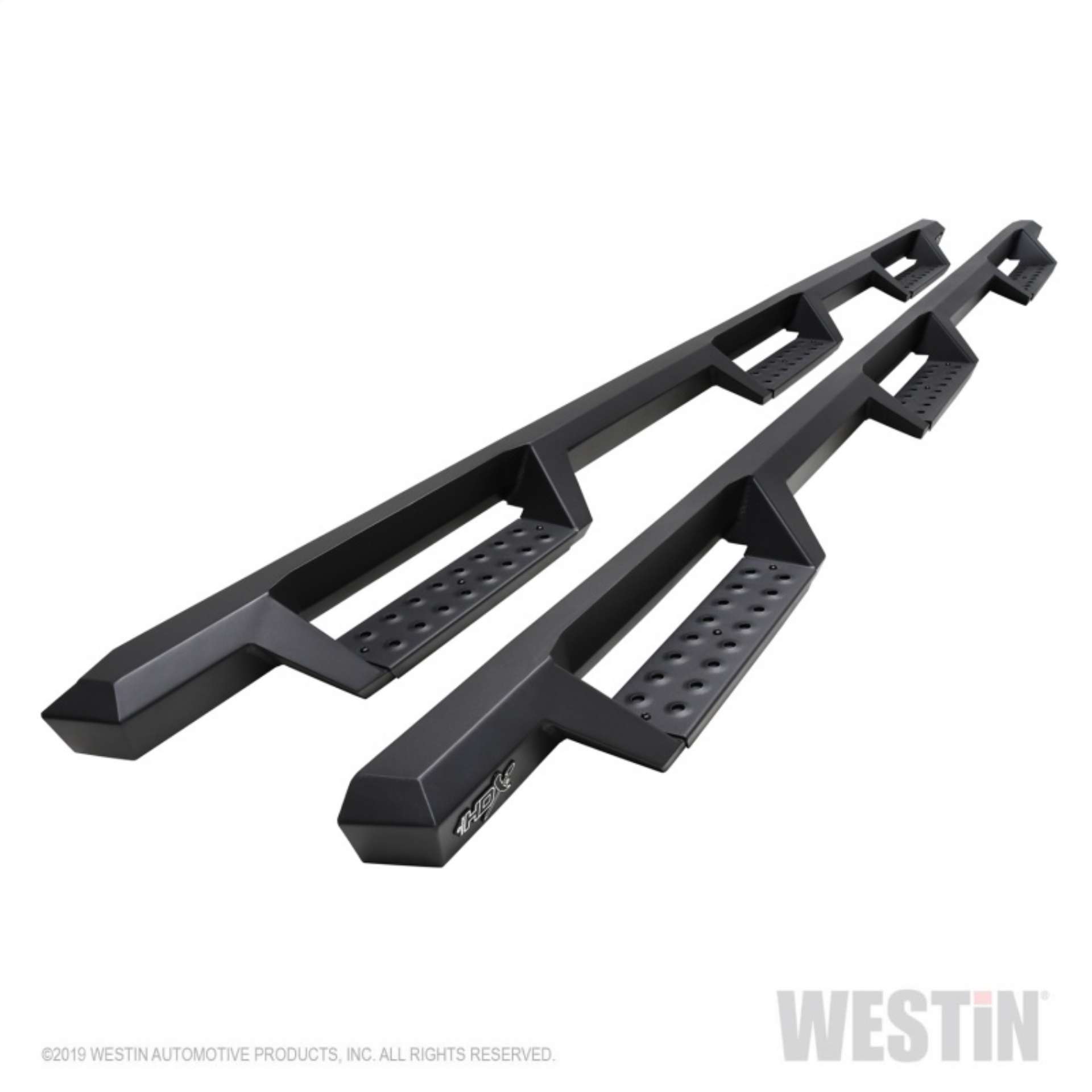 Picture of Westin-HDX 19-20 Ram 2500-3500 Crew Cab 8ft Bed Drop Wheel to Wheel Nerf Step Bars - Txt Black