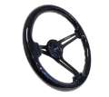 Picture of NRG Reinforced Steering Wheel 350mm - 3in- Deep Black Multi Color Flake Wood w- Black Matte Center