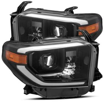 Picture of AlphaRex 14-20 Toyota Tundra LUXX LED Proj Headlights Plank Style Alpha Black w-Activ Light-DRL