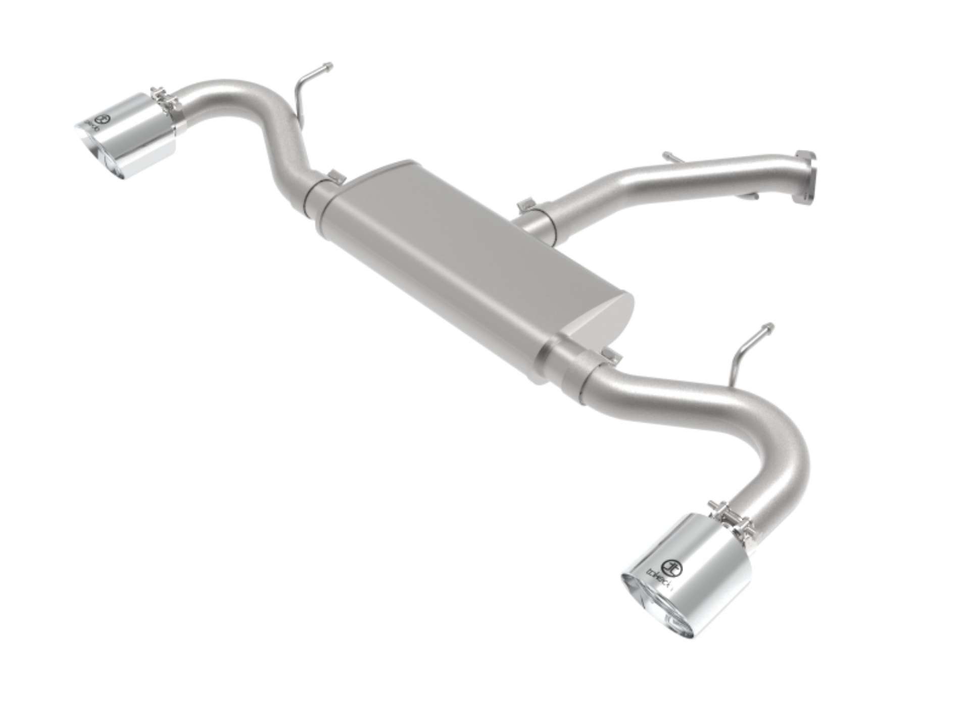 Picture of aFe Takeda Series 2-5in 409 SS Axle-Back Exhaust System Polished 18-20 Hyundai Elantra GT L4-1-6Lt