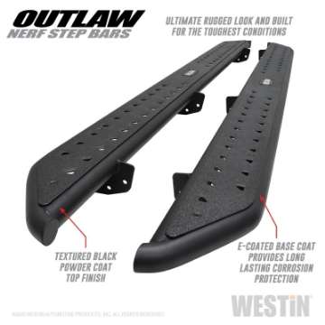 Picture of Westin 2020 Jeep Gladiator Outlaw Nerf Step Bars - Textured Black