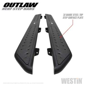 Picture of Westin 2020 Jeep Gladiator Outlaw Nerf Step Bars - Textured Black