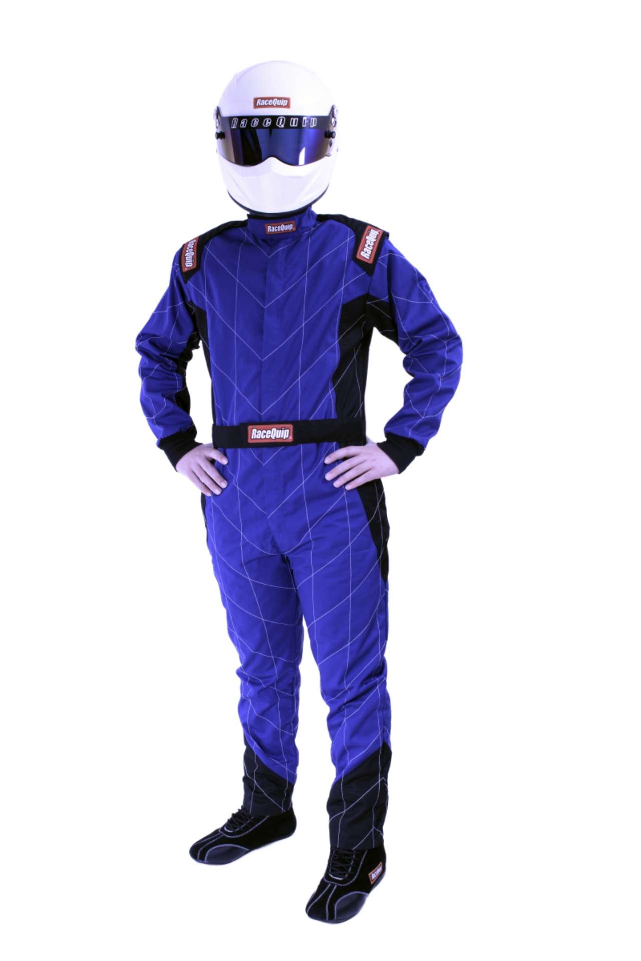 Picture of RaceQuip Blue Chevron-1 Suit - SFI-1 Large