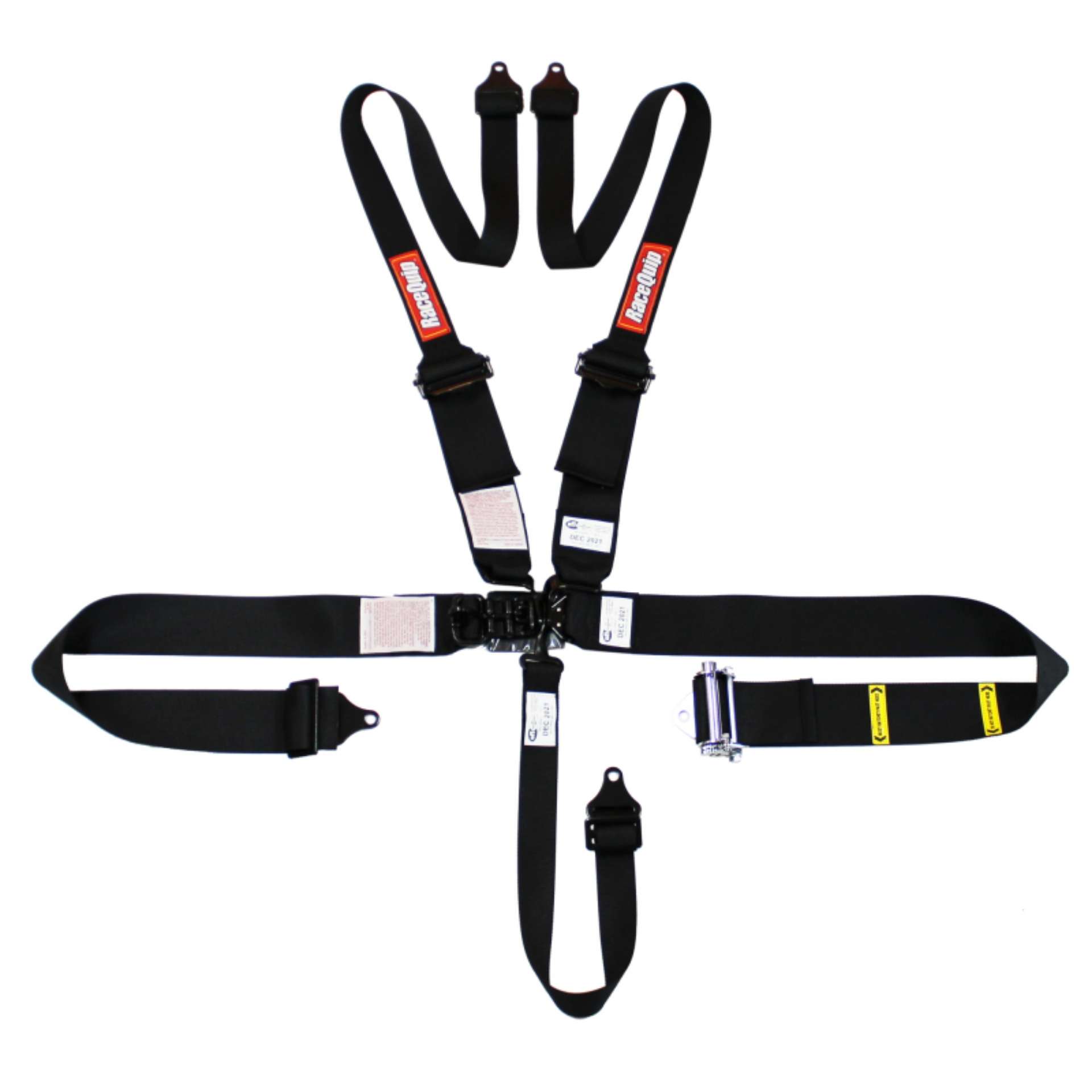 Picture of RaceQuip L & L 5pt Ratchet HNR Harness Black