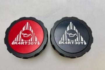 Picture of Kartboy Subaru Oil Cap V2 - Anodized Aluminum Center w-Laser Engraved Kartboy Nuke Logo