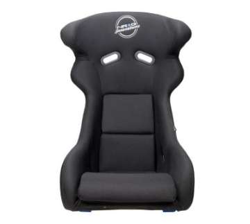 Picture of NRG FRP Bucket Seat - White Finish with Arrow Embroidery And Blue Side Mount Bracket