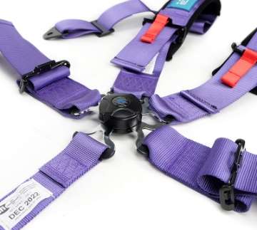 Picture of NRG SFI 16-1 5Pt 3 Inch Seat Belt Harness with Pads - Cam Lock - Purple