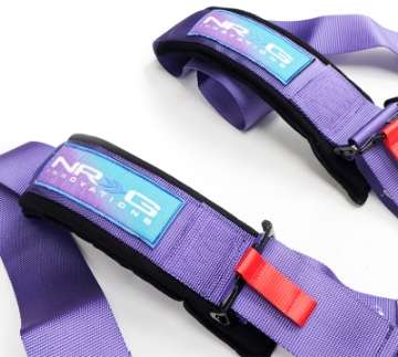 Picture of NRG SFI 16-1 5Pt 3 Inch Seat Belt Harness with Pads - Cam Lock - Purple