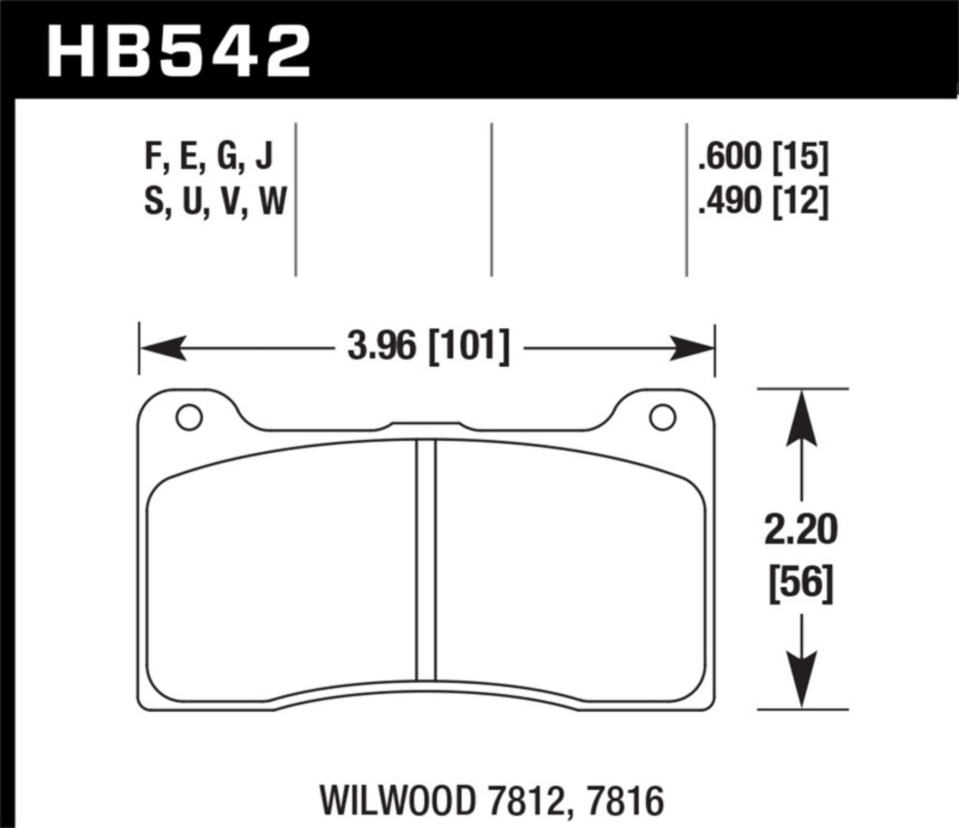 Picture of Hawk Wilwood 7812 HP+ Race Brake Pads