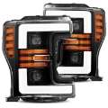 Picture of AlphaRex 17-19 Ford F-250 SD PRO-Series Proj Headlights Plank Style Black w-Activ Light-Seq Signal