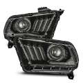 Picture of AlphaRex 10-12 Ford Mustang PRO-Series Projector Headlights Plank Style Jet Black w-Top-Bottom DRL