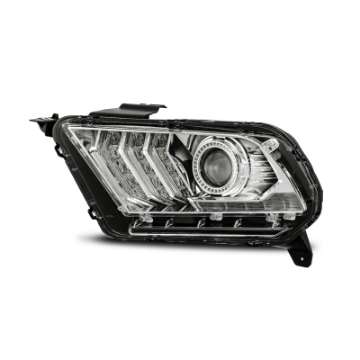 Picture of AlphaRex 10-12 Ford Mustang PRO-Series Projector Headlights Plank Style Chrome w-Top-Bottom DRL