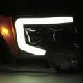 Picture of AlphaRex 09-14 Ford F-150 PRO-Series Proj Headlights Plank Style Gloss Blk w-Activ Light-Seq Signal