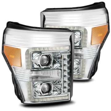 Picture of AlphaRex 11-16 Ford F-250 SD PRO-Series Projector Headlights Plank Style Design Chrome w-Seq Signal