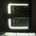 Picture of AlphaRex 11-16 Ford F-350 SD LUXX LED Proj Headlights Plank Style Black w-Activ Light-Seq Signal