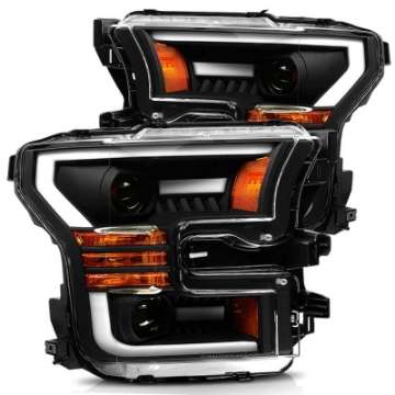 Picture of AlphaRex 15-17 Ford F-150 PRO-Series Projector Headlights Plank Style Black w-Activ Light-Seq Signal