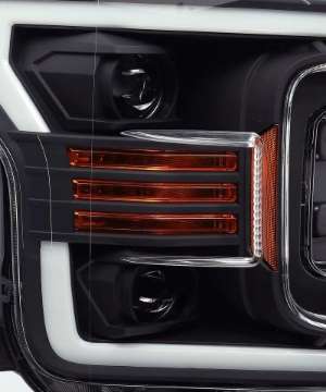 Picture of AlphaRex 18-19 Ford F-150 PRO-Series Proj Headlights Plank Style Matte Blk w-Activ Light-Seq Signal